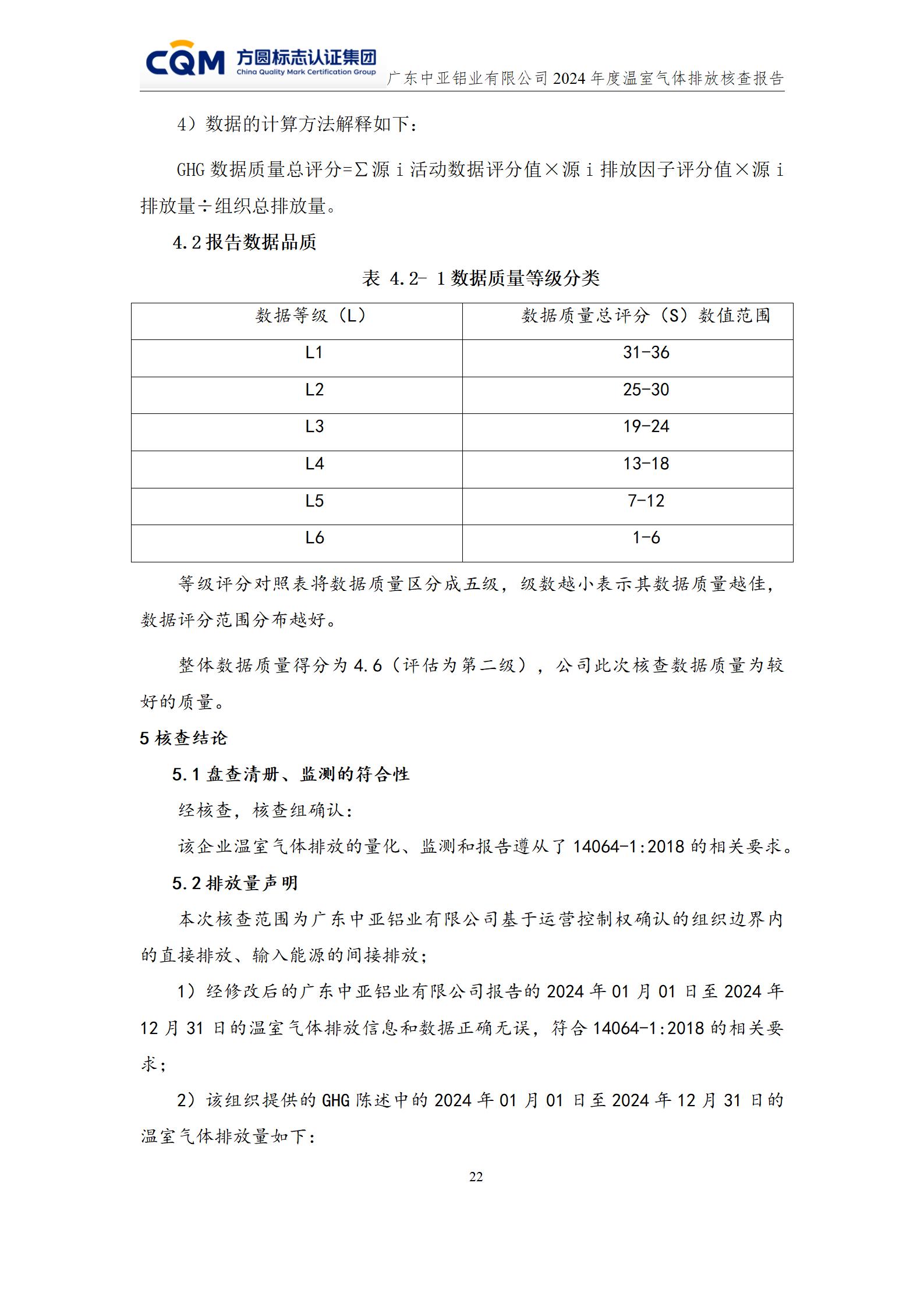廣東中亞鋁業(yè)有限公司溫室氣體核查報告-ISO14064 - 終稿(圖26)